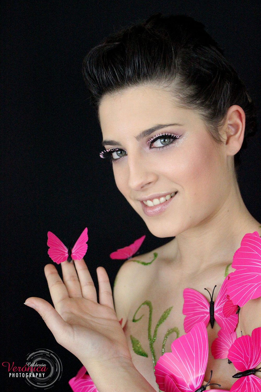 maquillaje fantasía mariposas Verónica Calderón caracterización