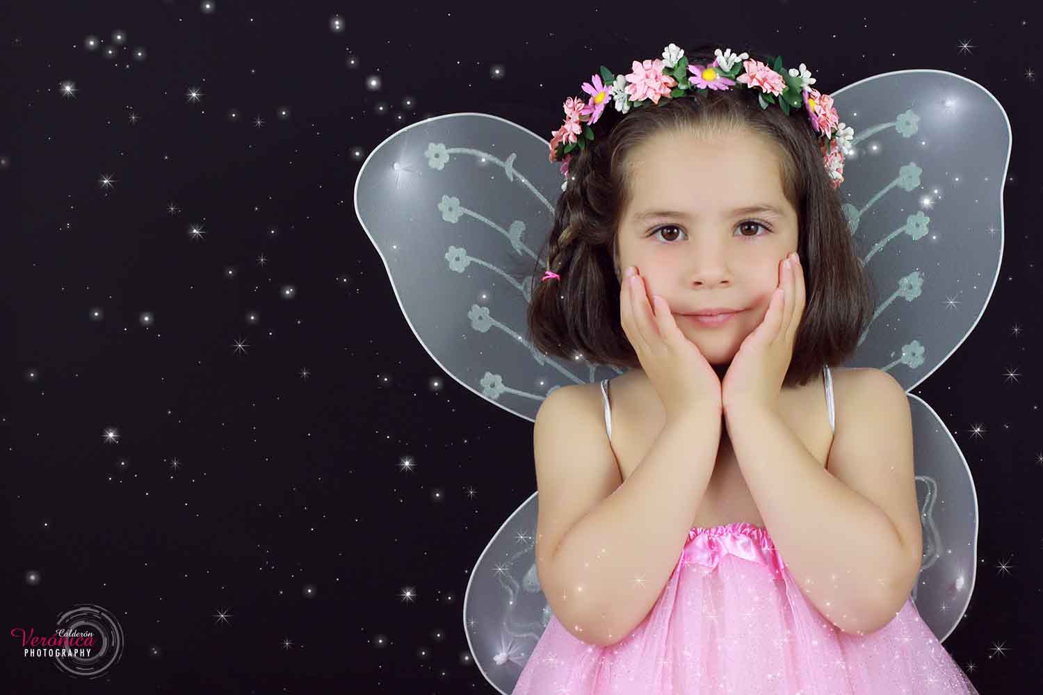 sesión fotos fotografía infantil fotógrafa niños fantasía hadas estrellas Verónica Calderón
